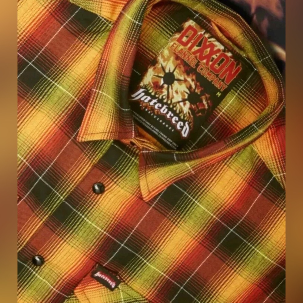 Dixxon Flannel Women Hatebreed Perseverance Snap Button Shirt ~ Size Medium - Picture 2 of 6
